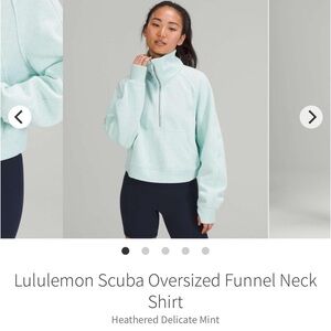 lululemon athletica Light Green Funnel Neck Sweater
